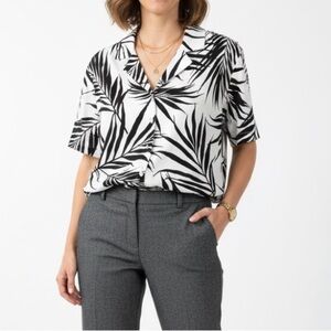 Lands' End Leaf Print Button Down Shirt